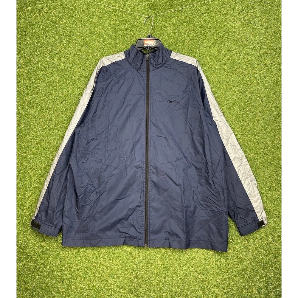 Nike Windbreaker Jacket Mens Large Full Zip Track Jacket Heavyweight Rain - Picture 1 of 14
